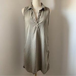 Cloth & Stone Sally Sage Colored Pullover Mini Shirt Dress